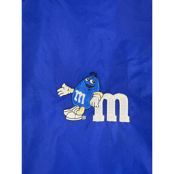 Vintage 1996 M&M Jacket Men's Medium Blue Embroidered Planet Mars Taiwan Made - Picture 9 of 10